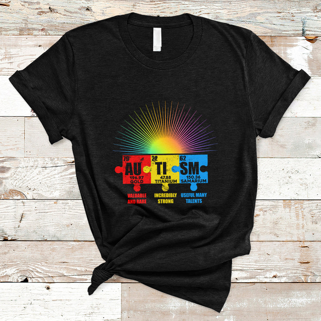 Autism Awareness Puzzle Chemical Element Autistic Support T Shirt - Wonder Print Shop
