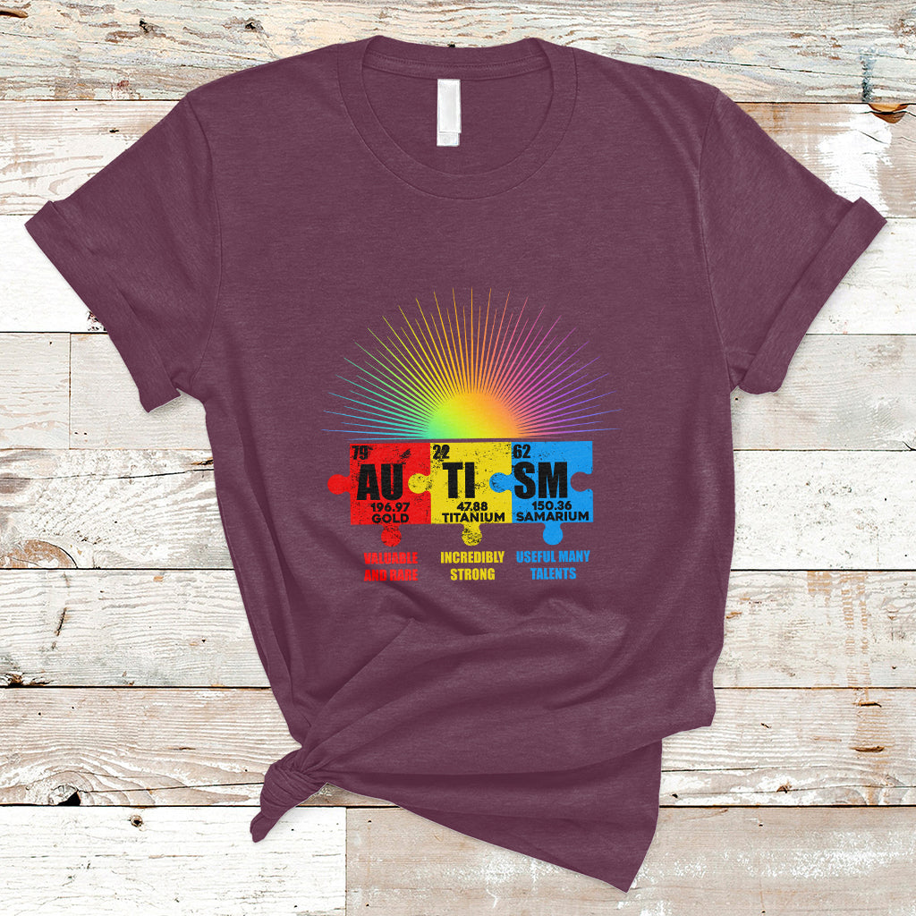 Autism Awareness Puzzle Chemical Element Autistic Support T Shirt - Wonder Print Shop