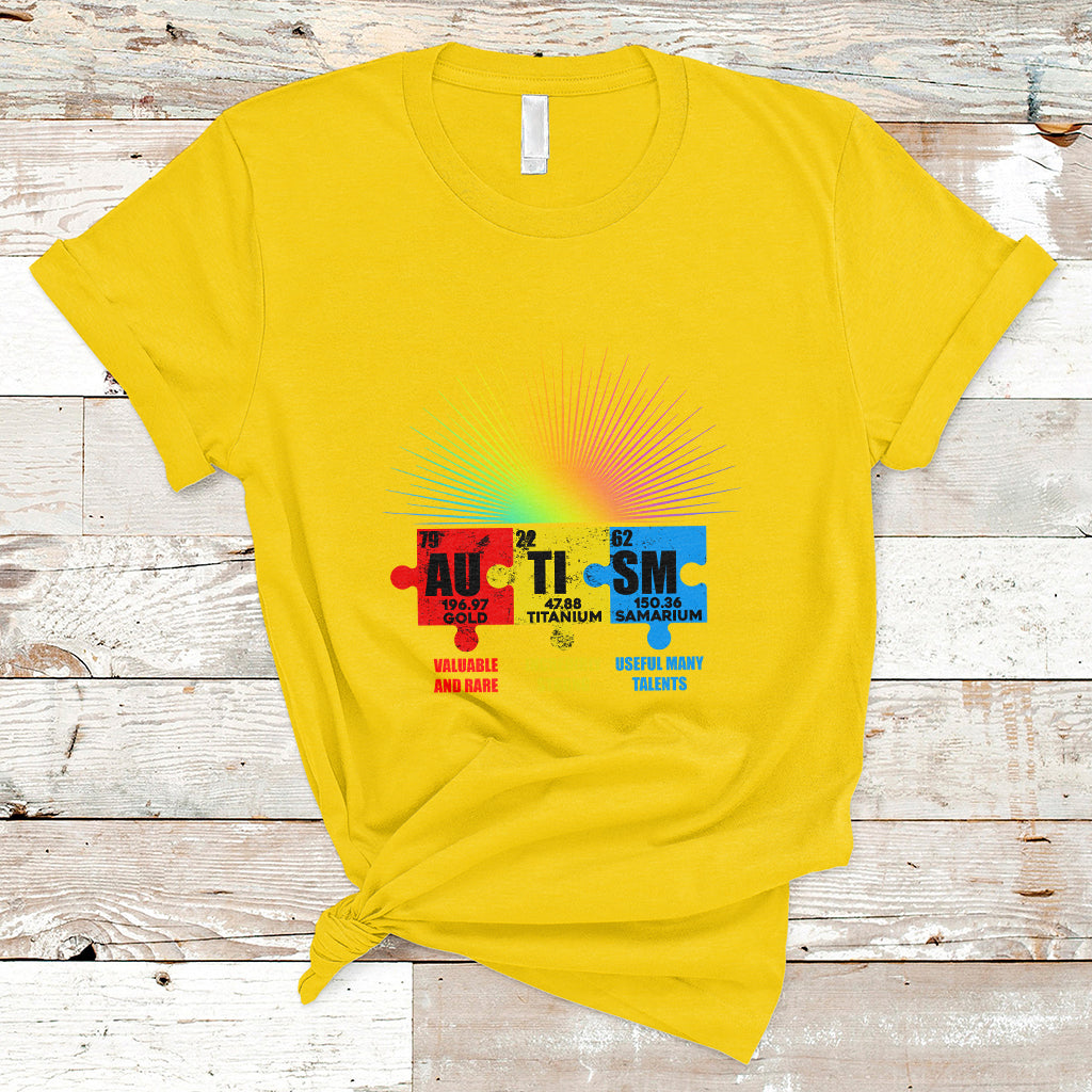 Autism Awareness Puzzle Chemical Element Autistic Support T Shirt - Wonder Print Shop