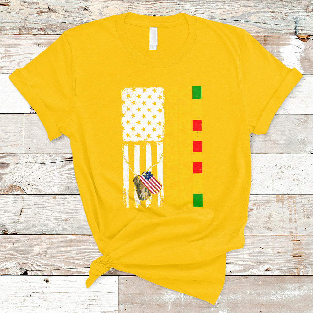 Proud Vietnam Veterans Honor Patriotic Soldier American Flag T-Shirt - Wonder Print Shop