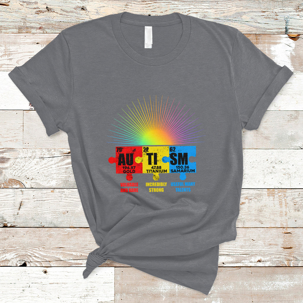 Autism Awareness Puzzle Chemical Element Autistic Support T Shirt - Wonder Print Shop