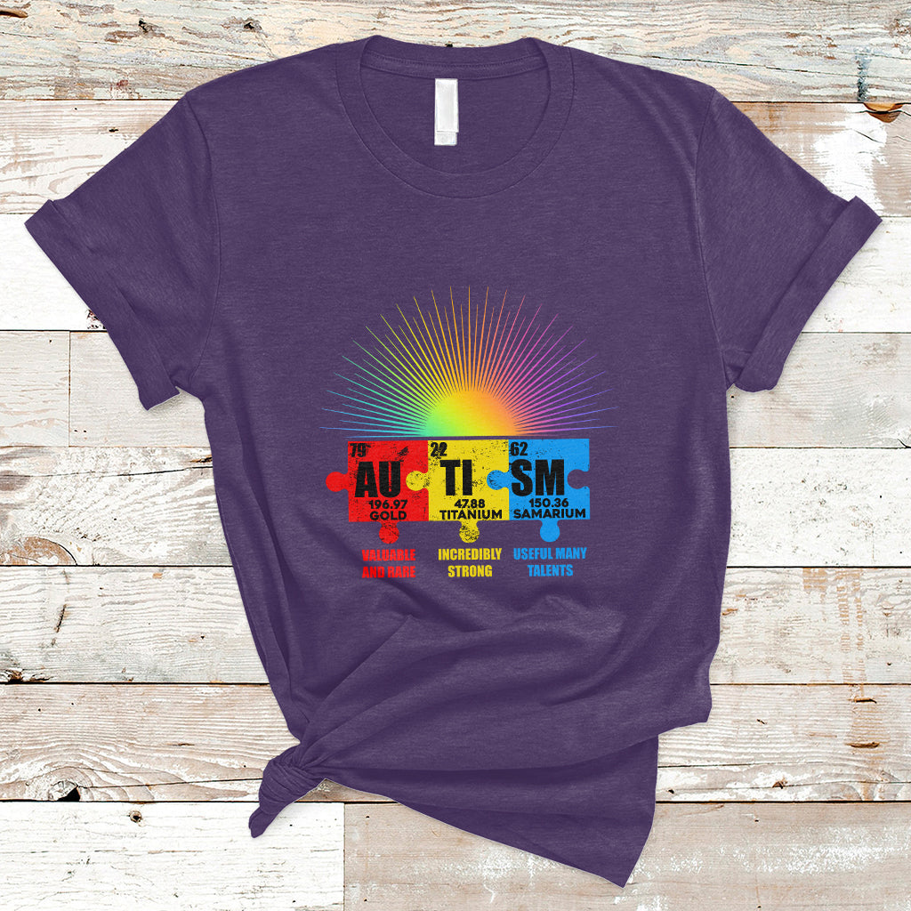 Autism Awareness Puzzle Chemical Element Autistic Support T Shirt - Wonder Print Shop