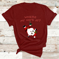 Funny Christmas Santa Claus Where My Ho's At T Shirt - Wonder Print Shop