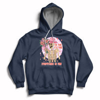 Navy cowboy hoodie with colorful skeleton, roses, and “EVERYTHING IS FINE” graphic
