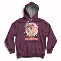 Maroon cowboy hoodie with colorful skeleton, roses, and “EVERYTHING IS FINE” graphic