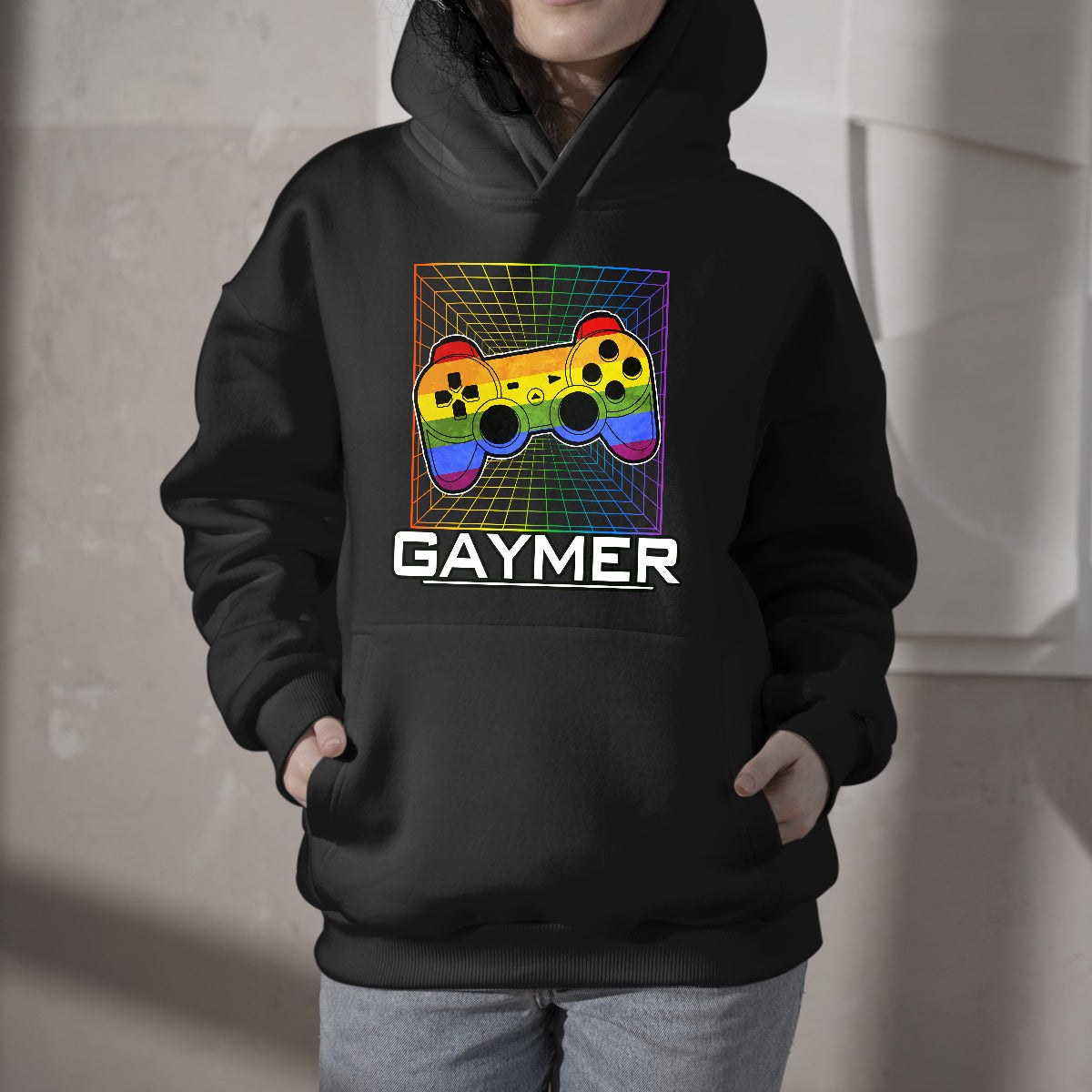 GAYMER LGBT Pride Gay Gamer Rainbow Controller, LGBT Hoodie - Wonder Print Shop