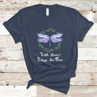 With Brave Wings She Flies Motivational Aesthetic Dragonfly T Shirt - Wonder Print Shop