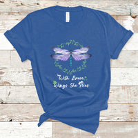 With Brave Wings She Flies Motivational Aesthetic Dragonfly T Shirt - Wonder Print Shop
