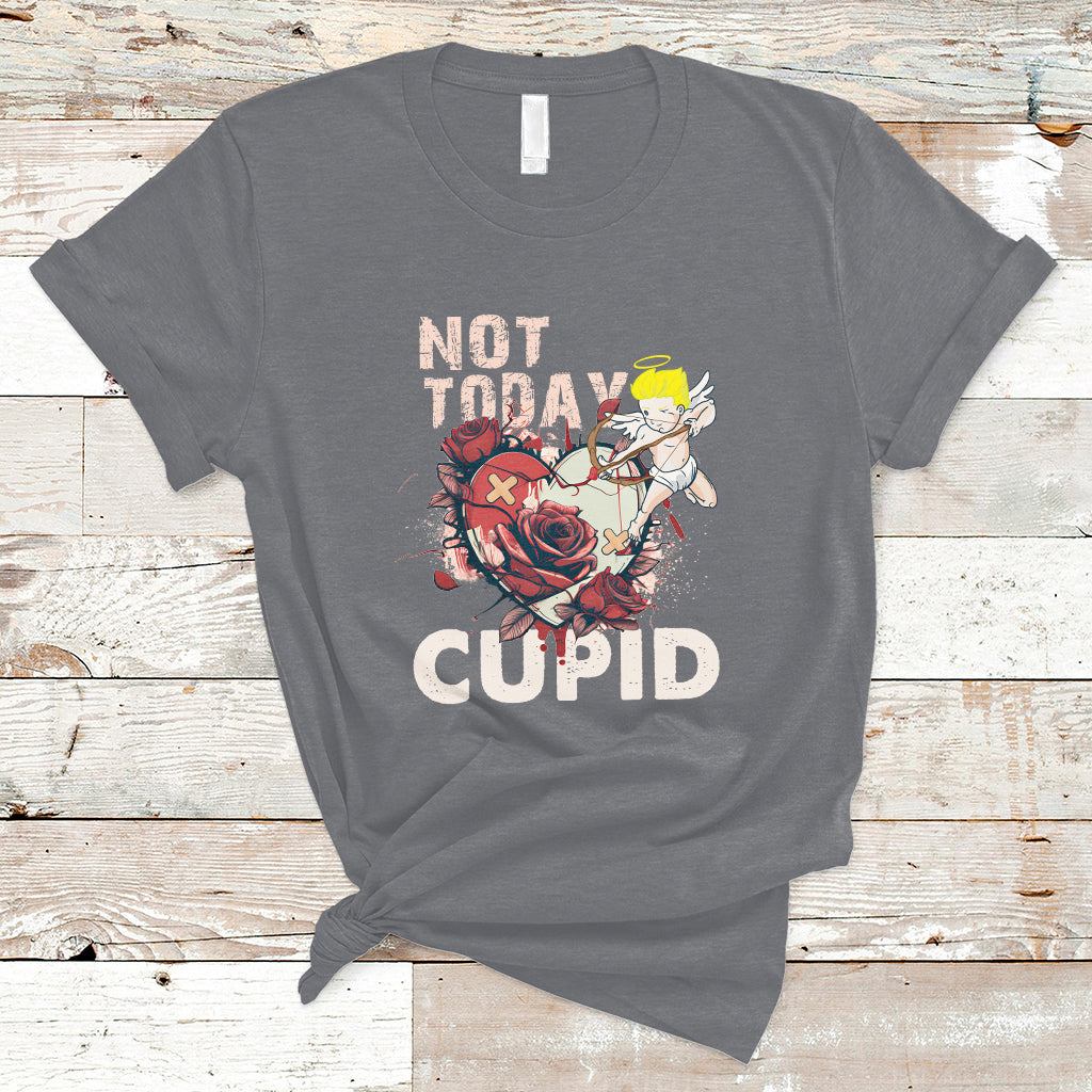 Not Today Cupid Funny Anti Valentine's Day Self-love T-Shirt - Wonder Print Shop