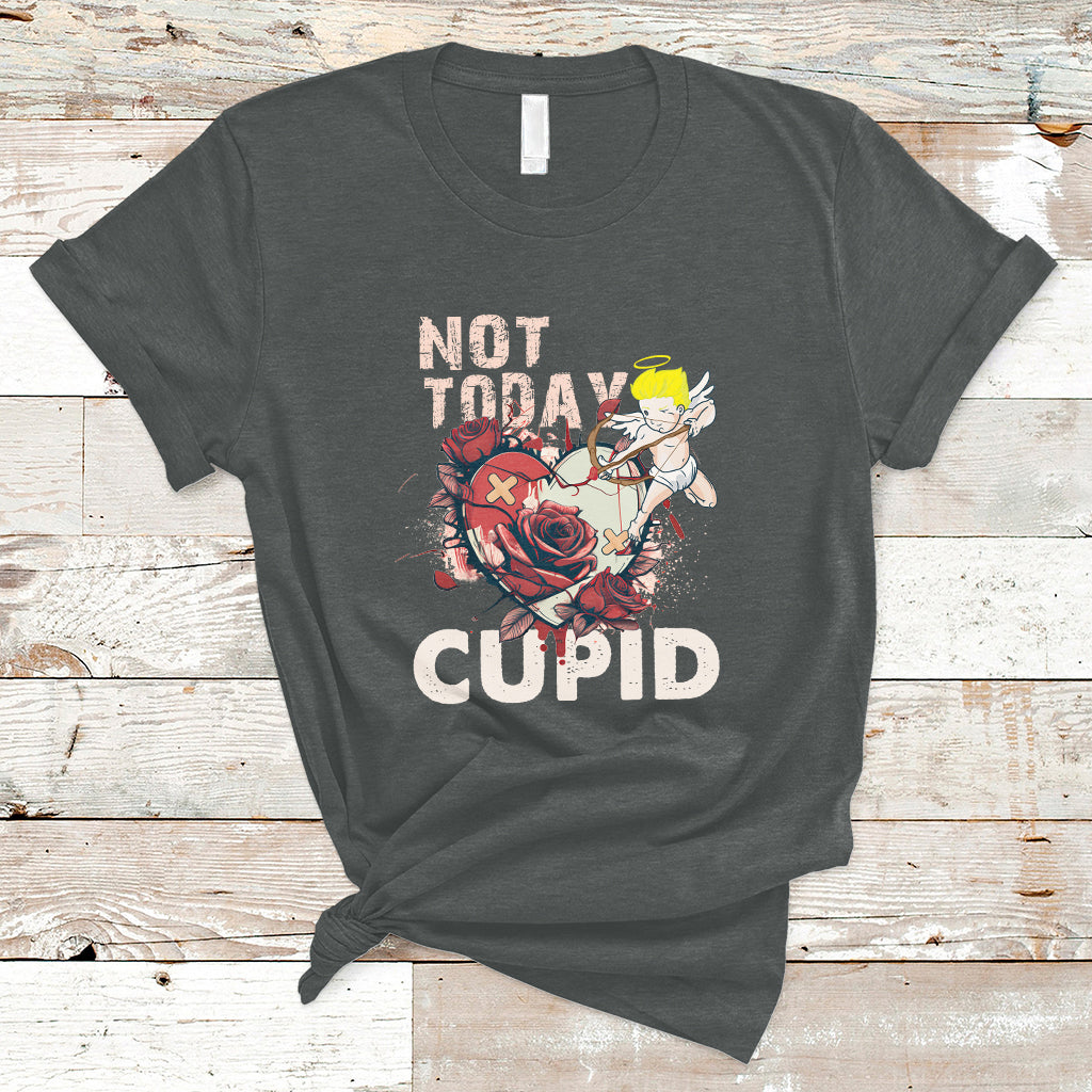 Not Today Cupid Funny Anti Valentine's Day Self-love T-Shirt - Wonder Print Shop