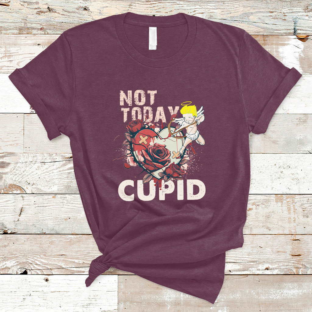 Not Today Cupid Funny Anti Valentine's Day Self-love T-Shirt - Wonder Print Shop