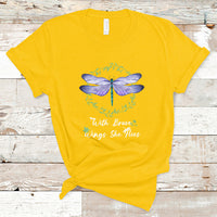 With Brave Wings She Flies Motivational Aesthetic Dragonfly T Shirt - Wonder Print Shop