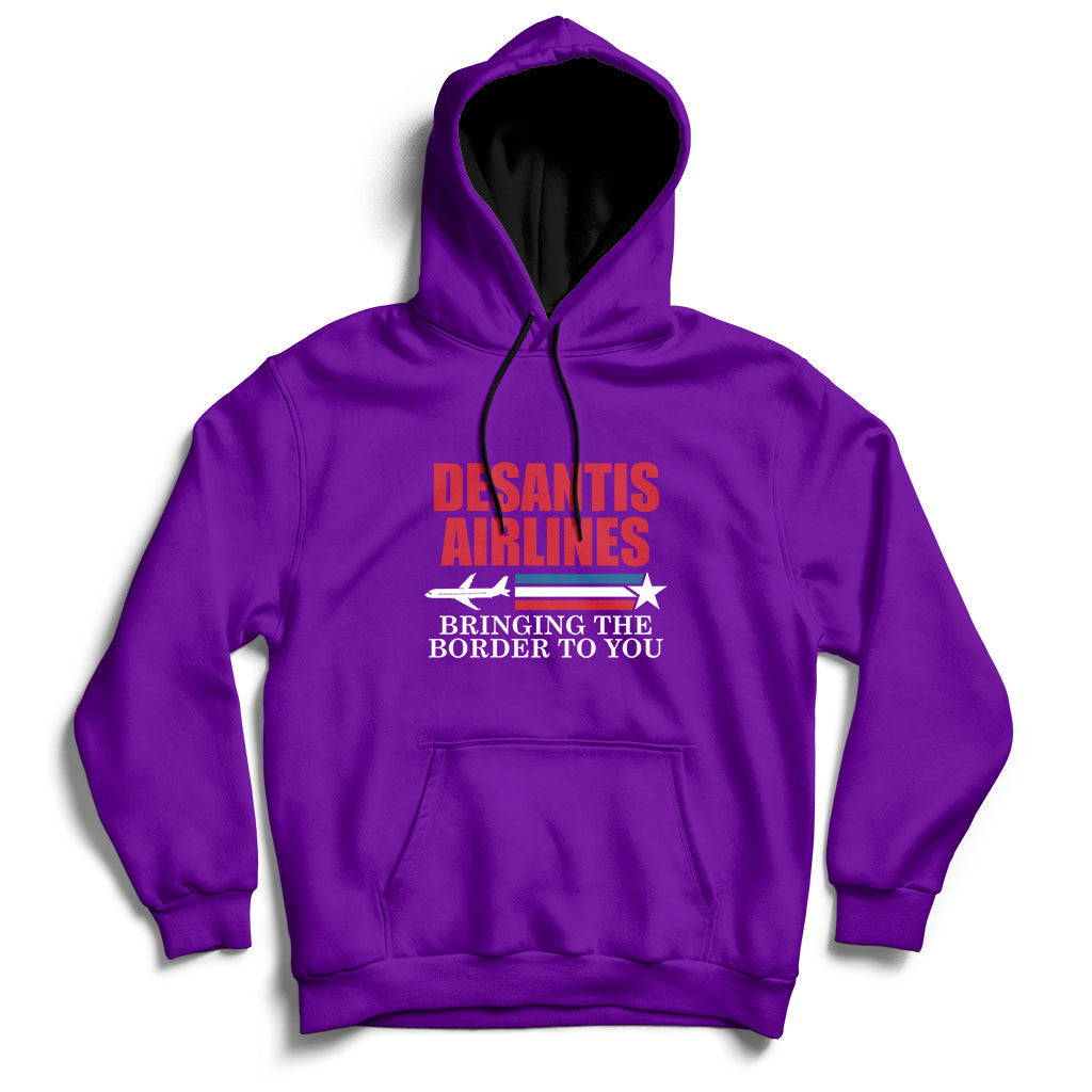 Political Ron Desantis Airlines Bringing The Border To You Hoodie - Wonder Print Shop