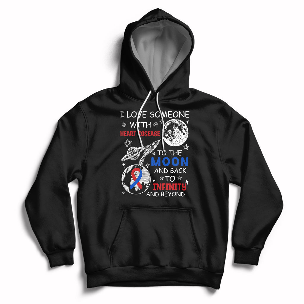 I Love Someone With Heart Disease To The Moon And Back CHD Hoodie - Wonder Print Shop