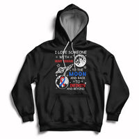 Black zip-front hoodie with heart-themed graphic on chest and back print