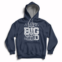 Navy football lover hoodie with front 'BIG' graphic and drawstring hood