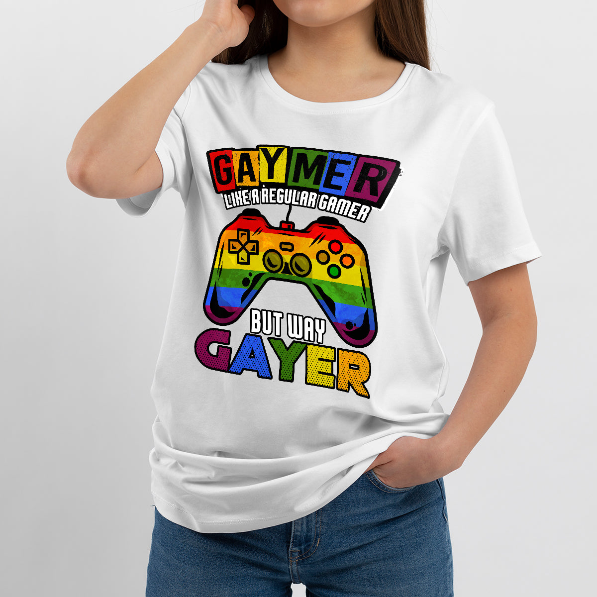 Gaymer Like a Regular Gamer But Way Gayer Game Player, LGBT T Shirt - Wonder Print Shop