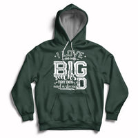 Forest green football lover hoodie with front 'BIG' graphic and drawstring hood