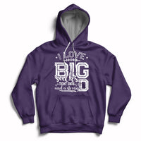 Purple football lover hoodie with front 'BIG' graphic and drawstring hood