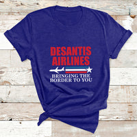 Political Ron Desantis Airlines Bringing The Border To You T Shirt - Wonder Print Shop