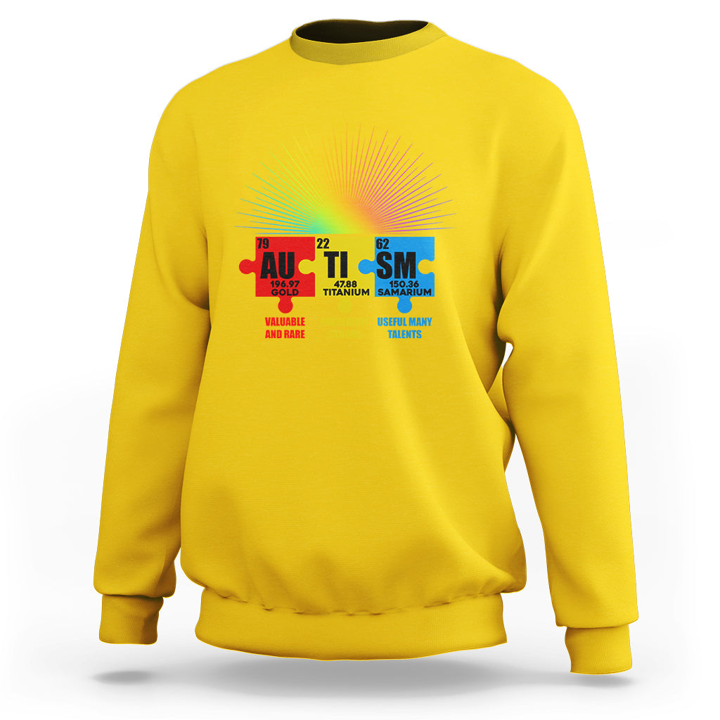 Autism Awareness Puzzle Chemical Element Autistic Support Sweatshirt - Wonder Print Shop