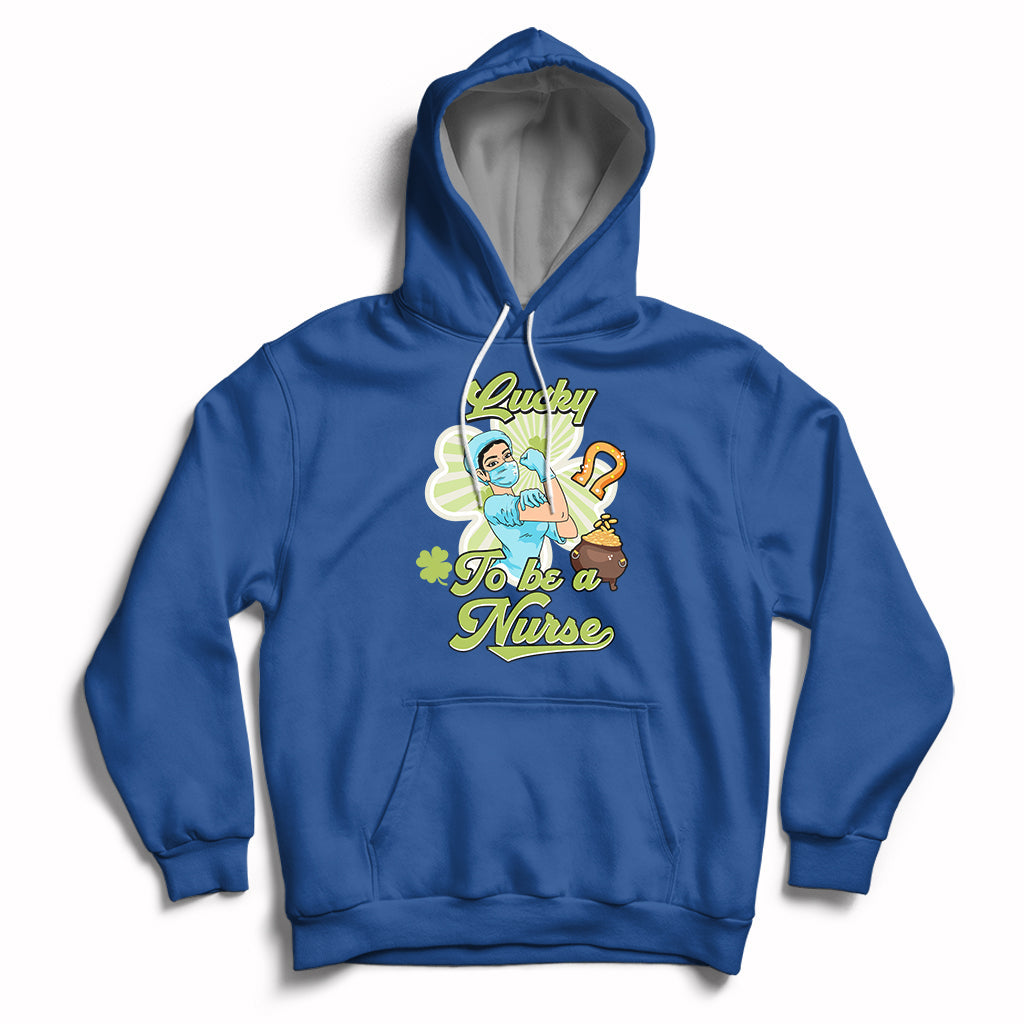 Lucky To Be A Nurse Scrub Life St Patrick's Day Nurse Day Hoodie - Wonder Print Shop