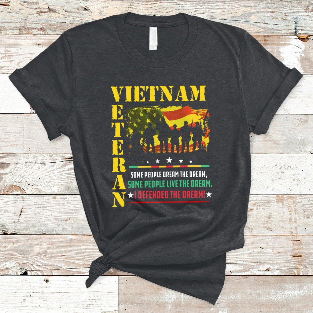 Patriotic Vietnam Veterans Defended The Dream American Flag T-Shirt - Wonder Print Shop