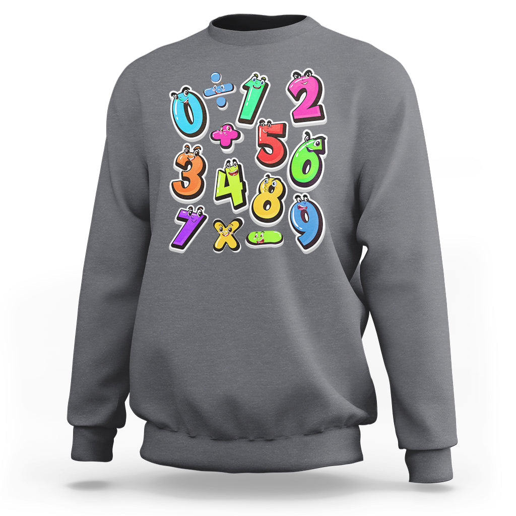 Numbers Math Calculation Symbols Number Day Math Day Numbers Costume Let's Have Fun With The Numbers Sweatshirt - Wonder Print Shop