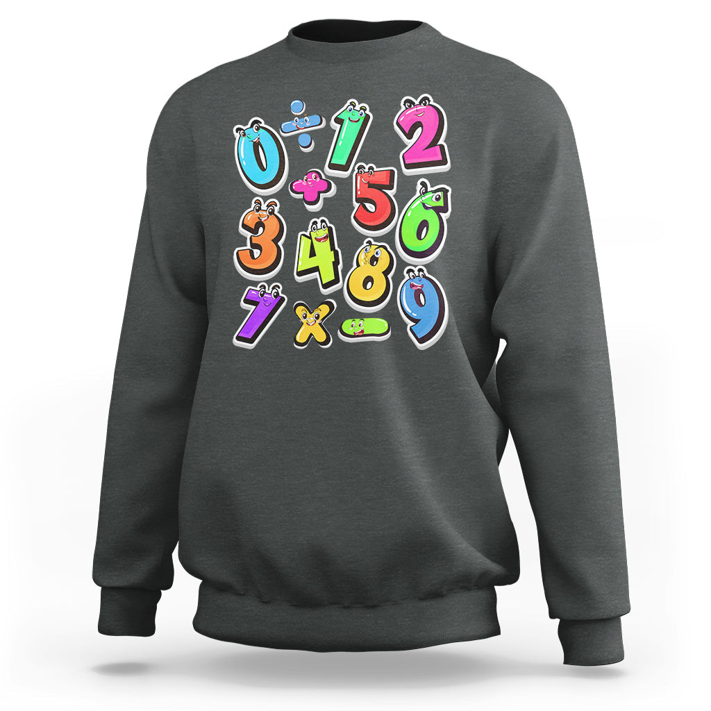 Numbers Math Calculation Symbols Number Day Math Day Numbers Costume Let's Have Fun With The Numbers Sweatshirt - Wonder Print Shop