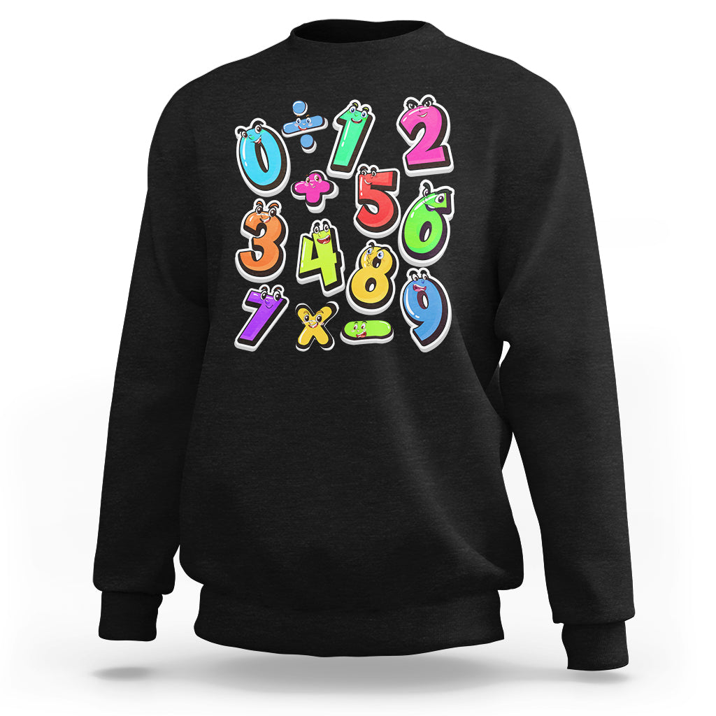 Numbers Math Calculation Symbols Number Day Math Day Numbers Costume Let's Have Fun With The Numbers Sweatshirt - Wonder Print Shop
