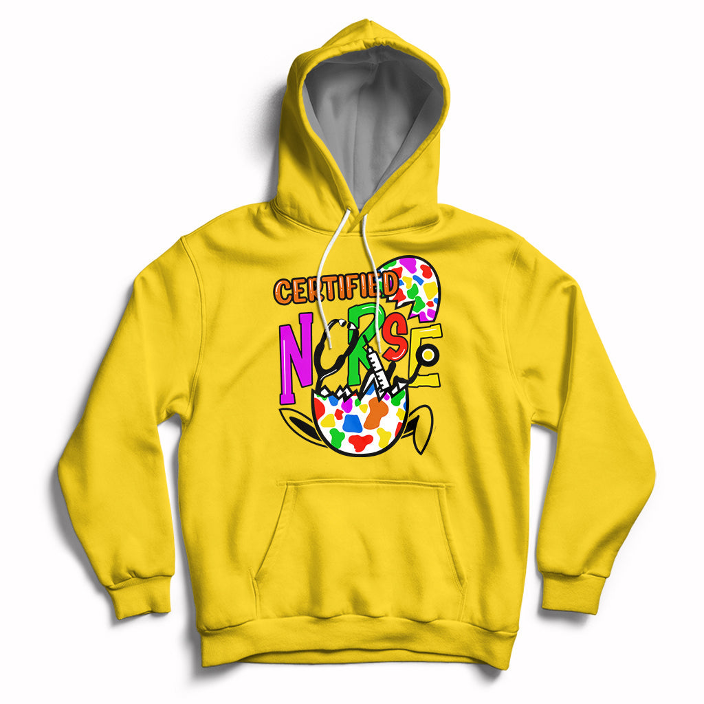 Happy Easter Certified Nurse Easter Eggs Nursing Nurse Day Hoodie - Wonder Print Shop