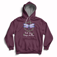 With Brave Wings She Flies Motivational Aesthetic Dragonfly Hoodie - Wonder Print Shop