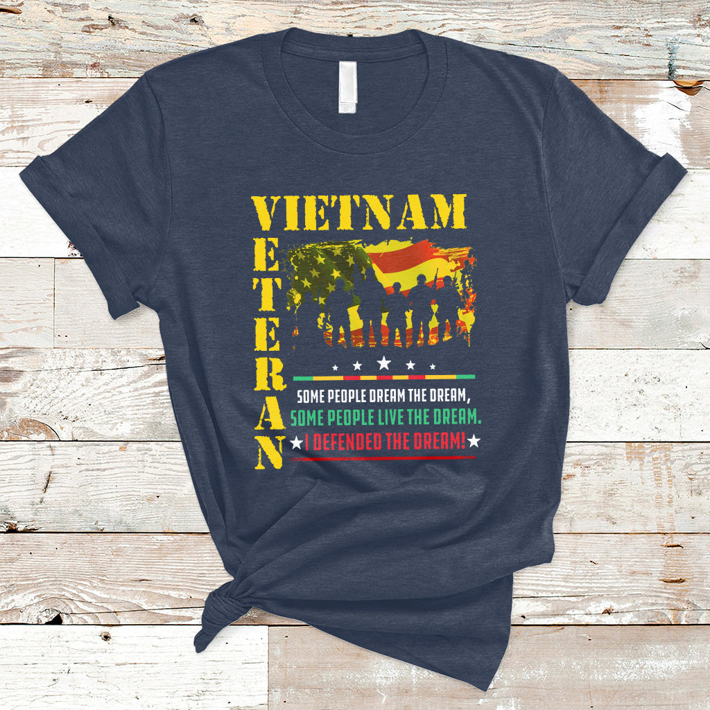 Patriotic Vietnam Veterans Defended The Dream American Flag T-Shirt - Wonder Print Shop