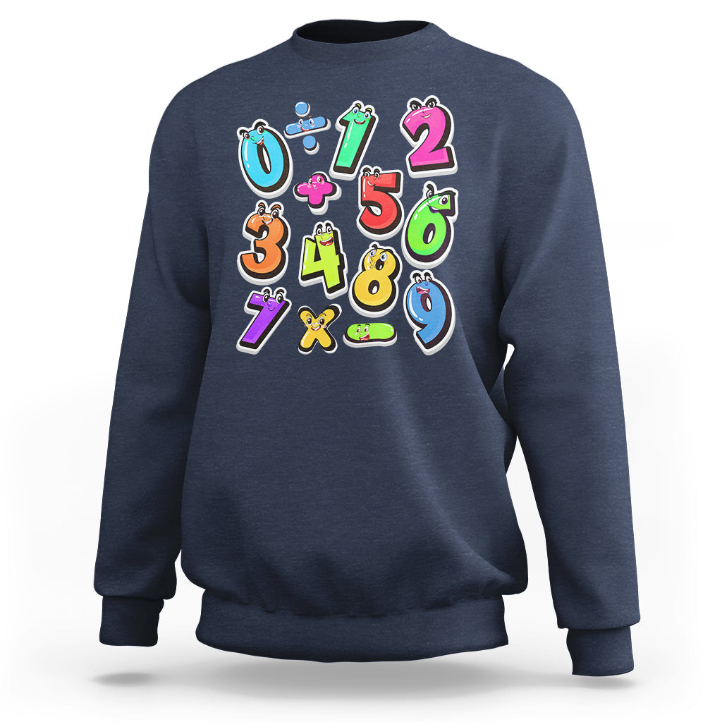 Numbers Math Calculation Symbols Number Day Math Day Numbers Costume Let's Have Fun With The Numbers Sweatshirt - Wonder Print Shop