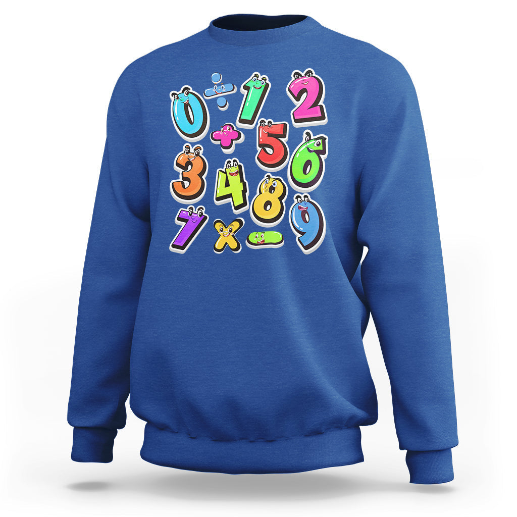 Numbers Math Calculation Symbols Number Day Math Day Numbers Costume Let's Have Fun With The Numbers Sweatshirt - Wonder Print Shop
