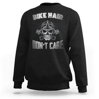 Funny Bike Hair Don't Care Bike Skull For Mens Boys Sweatshirt - Wonder Print Shop