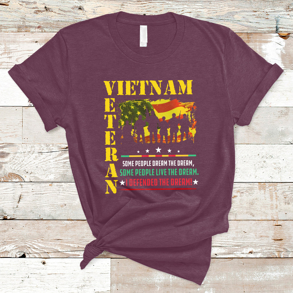 Patriotic Vietnam Veterans Defended The Dream American Flag T-Shirt - Wonder Print Shop