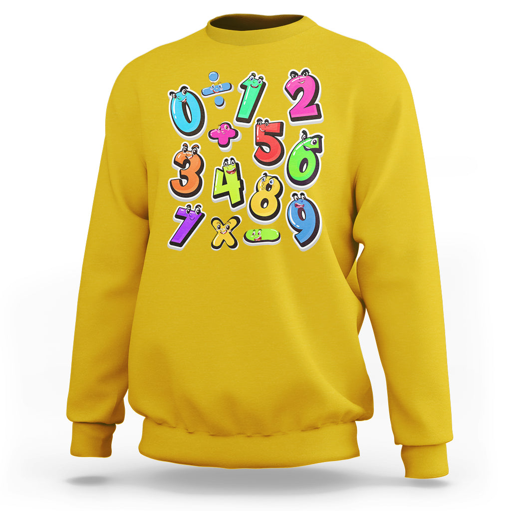 Numbers Math Calculation Symbols Number Day Math Day Numbers Costume Let's Have Fun With The Numbers Sweatshirt - Wonder Print Shop