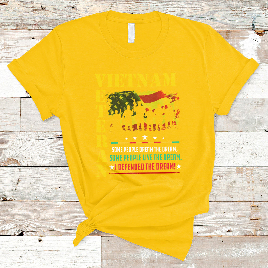 Patriotic Vietnam Veterans Defended The Dream American Flag T-Shirt - Wonder Print Shop