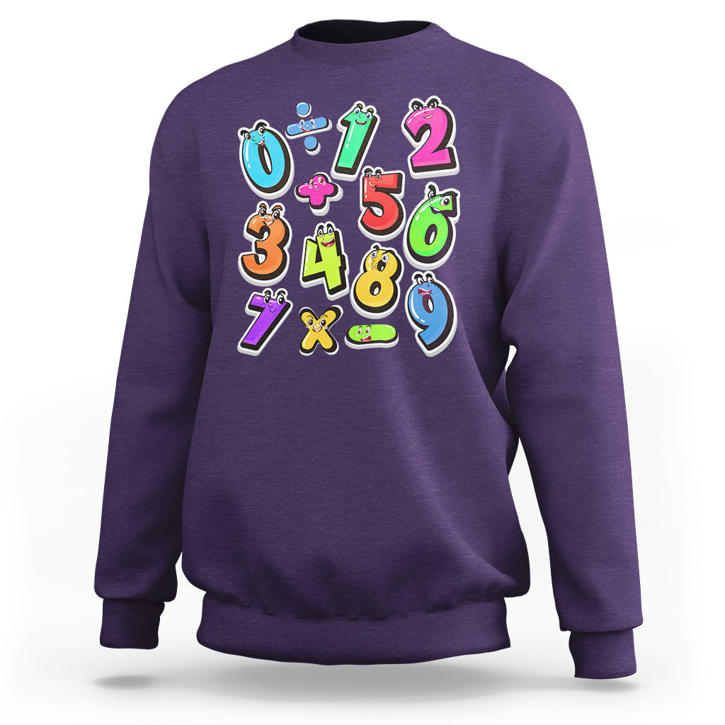 Numbers Math Calculation Symbols Number Day Math Day Numbers Costume Let's Have Fun With The Numbers Sweatshirt - Wonder Print Shop