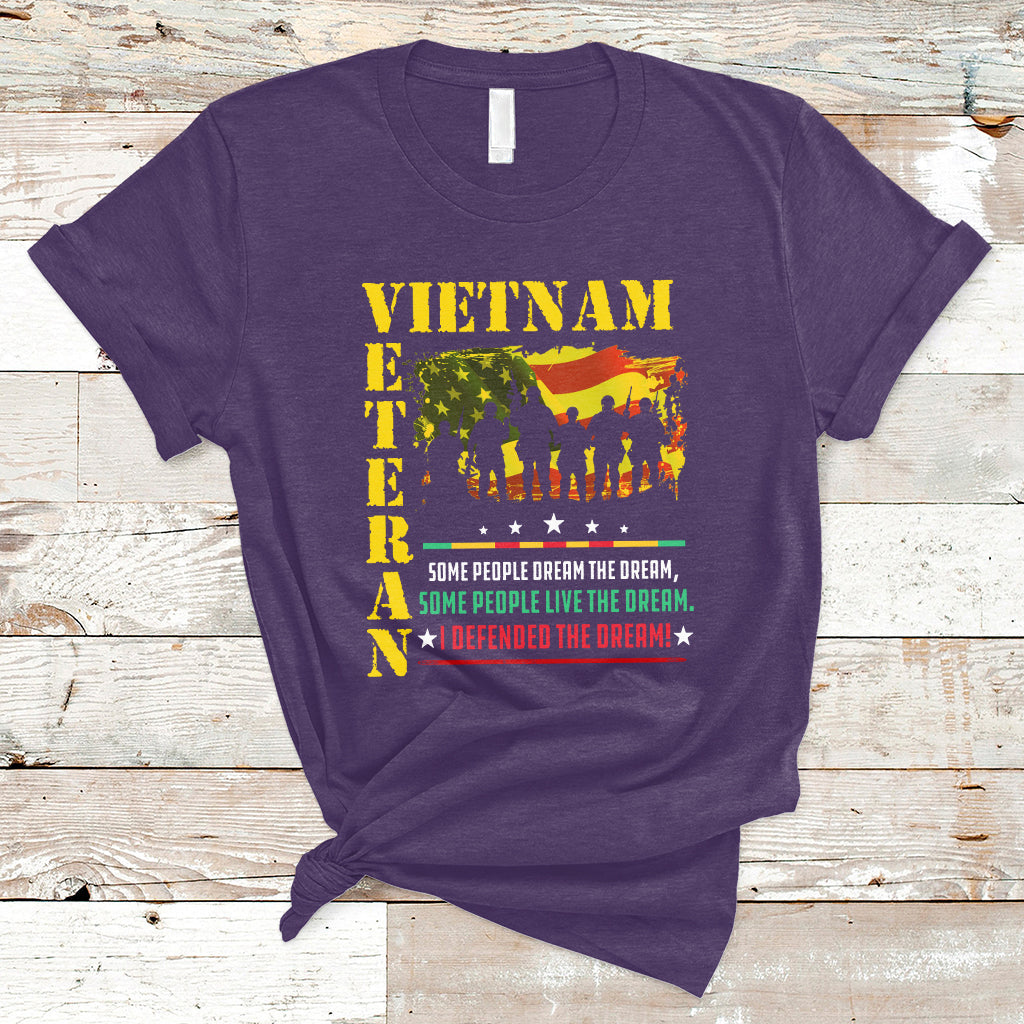 Patriotic Vietnam Veterans Defended The Dream American Flag T-Shirt - Wonder Print Shop