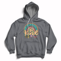 Charcoal gray kids rainbow graphic hoodie with front pocket and hood drawstrings