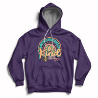Purple kids rainbow graphic hoodie with front pocket and hood drawstrings