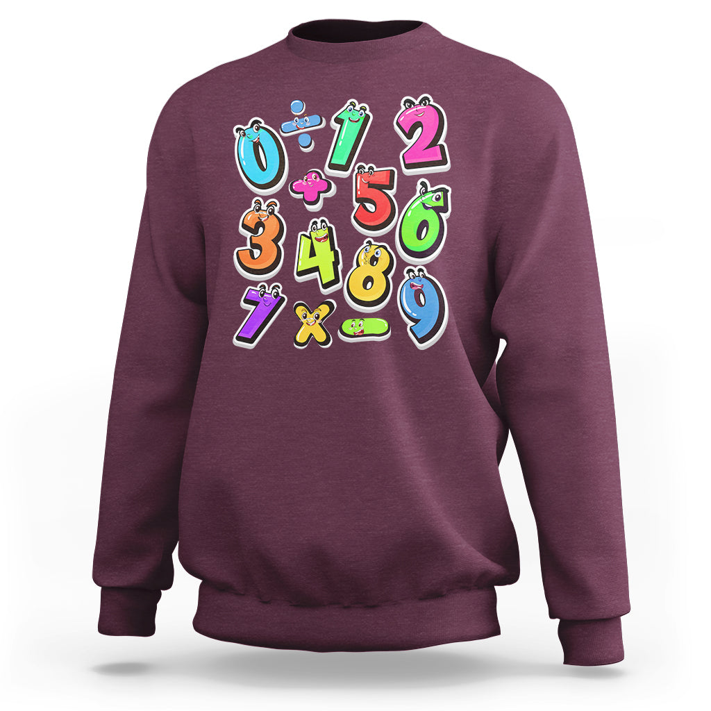 Numbers Math Calculation Symbols Number Day Math Day Numbers Costume Let's Have Fun With The Numbers Sweatshirt - Wonder Print Shop
