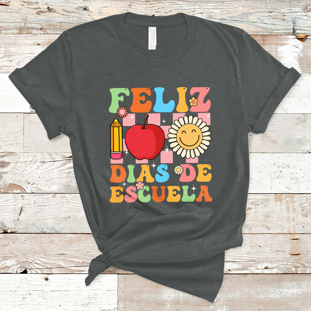 Feliz 100 Dias De Escuela Happy 100 Days Of School Back To School 100th Day T-Shirt - Wonder Print Shop