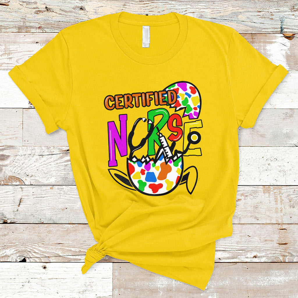 Happy Easter Certified Nurse Easter Eggs Nursing Nurse Day T Shirt - Wonder Print Shop