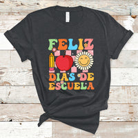 Feliz 100 Dias De Escuela Happy 100 Days Of School Back To School 100th Day T-Shirt - Wonder Print Shop