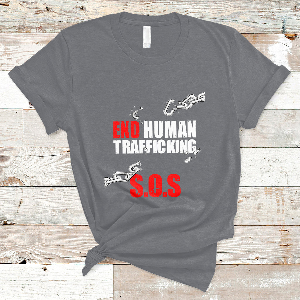 Stop Modern Slavery End Human Trafficking Sos Human Freedom T Shirt - Wonder Print Shop