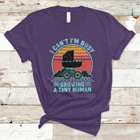 Retro I Can't I'm Busy Growing A Human First Mother's Day Pregnancy Announcement Stroller T Shirt - Wonder Print Shop