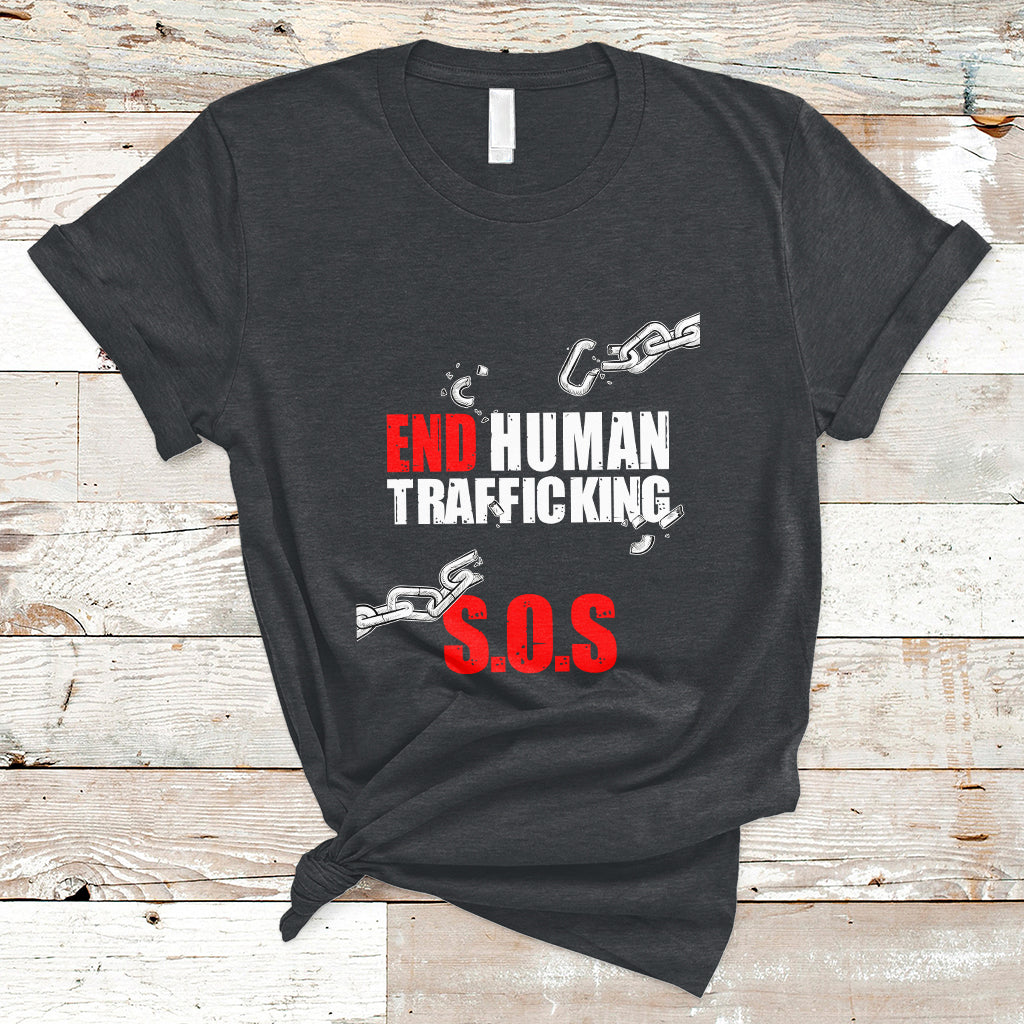 Stop Modern Slavery End Human Trafficking Sos Human Freedom T Shirt - Wonder Print Shop